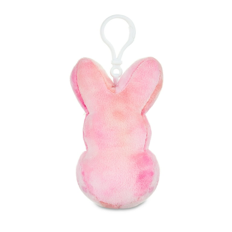 Peeps Fluffy Bunny Plush Keychain Pink 4