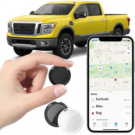 2 Pack GPS Tracker for Vehicles Work with Find My (iOS Only) Real Time Mini Car Item Finder Tag Global Coverage Hidden Car Locator Tracking Device No Monthly Fee or Subscription No SIM Card Required