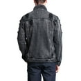 thumbnail image 6 of Victorious Men's Classic Distressed Denim Trucker Jean Jacket DK100 - Black - Small, 6 of 7