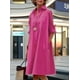 thumbnail image 4 of Vestido Zhyaj Boho Summer Maxi Rosa con cuello en V y manga larga para mujer, 4 of 6