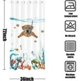 thumbnail image 5 of Funny Dog Stall Shower Curtain Set Teal Blue Sea Ocean Waterproof Fabric Shower Curtains with Animal Octopus Starfish Turtle Anchor Fish Nautical Bathroom Curtain (Orange, 36''''×72''''), 5 of 5