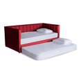 thumbnail image 3 of Cama Doble Makora Modelo Gambino de Lino Rojo, 3 of 8