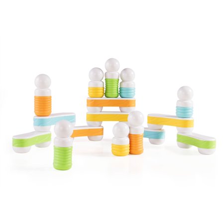 UPC: 0716243083174 | Guidecraft Grippies Links – 16 Piece Set  Stem Soft Grip Magnetic Building Toy for Toddlers