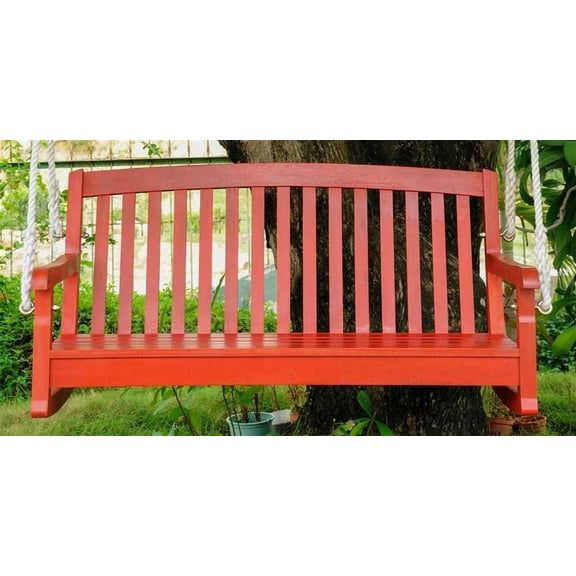 International Caravan Furniture Piece Acacia Two Seater Swing With Curved Back