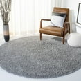 thumbnail image 2 of SAFAVIEH August Sophia Solid Shag Area Rug, Silver, 5' x 5' Round, 2 of 7