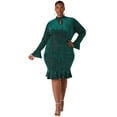 thumbnail image 3 of Ashley Stewart Women's Plus Size Lurex™ Velveteen Flounced Dress, 3 of 5