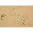 thumbnail image 2 of Jacques-Raymond Brascassat 24x17 Gold Ornate Framed and Double Matted Museum Art Print Titled - Lyded Cow Studies, 2 of 4