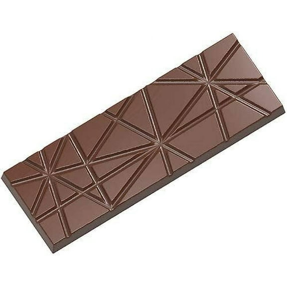Chocolate World CW2450 Polycarbonate Candy Mold with 4 Striped-Tablet Cavities, Each 54.5mm x 157.5mm x 10.5mm High