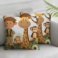 thumbnail image 3 of Throw Pillow Cover Jungle Safari Kids Cute Monkey Turtle Animal Boy Children Inches Pillowcase Home Decorative Square Pillow Case Cushion Cover, 3 of 7