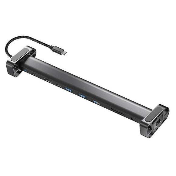 10 in 1 USB C Hub Multiport Adapter Portable Dongle 4K PD 100W USB 3.0 Gigabit Ethernet RJ45 Dock Station Laptop Stand