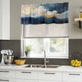 thumbnail image 4 of Navy Blue Curtain Valances for Windows, Kitchen Valance Window Treatments Panel 2 Pack, Modern Oil Painting Art Yellow Rod Pocket Short Curtains for Bathroom Bedroom 60 x 18 Inch, 4 of 8