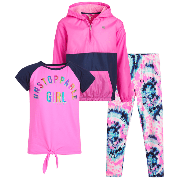 dELiA*s Girls' Leggings Set - 3 Piece Windbreaker Jacket, T-Shirt, and Leggings (7-16)