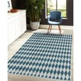 thumbnail image 4 of Flower Decorative Rug, Rhombus Pattern with Retro Design Inspirations Vintage Argyle Arrangement, Quality Carpet for Bedroom Dorm and Living Room, 6 Sizes, Petrol Blue, by Ambesonne, 4 of 4