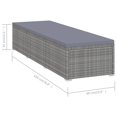 thumbnail image 4 of vidaXL Chaise Longue avec Coussin et Table à Thé en Rotin Poly Gris, 4 of 5