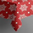 thumbnail image 5 of Christmas Square Tablecloth 42x42 Inch – Waterproof Polyester Printed Table Cover, Wrinkle Resistant & Washable for Kitchen Dining Picnic Party Decor, Single-v4-15, White, 5 of 6