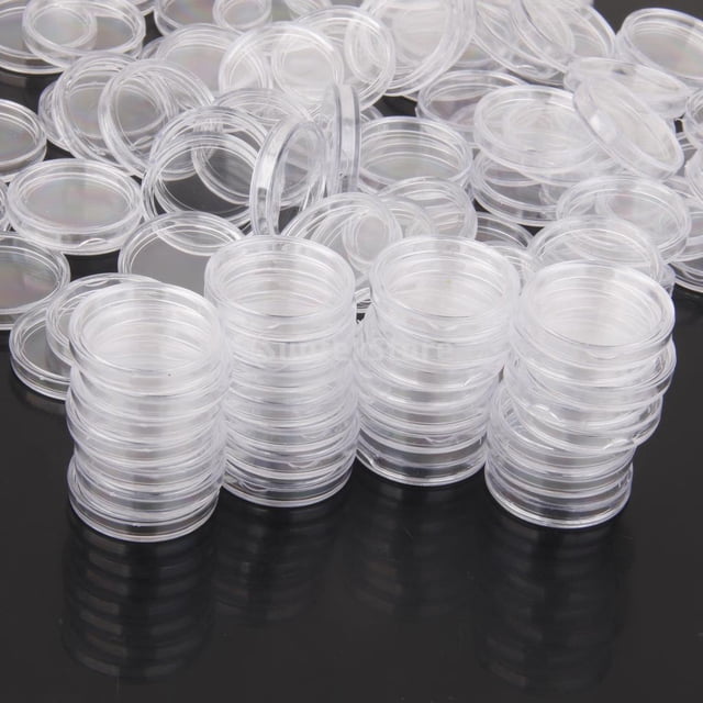 100x Cápsulas de monedas de plástico Contenedores de monedas Cajas de almacenamiento 6 tamaños - 35mm 35 mm