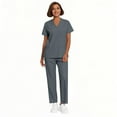 thumbnail image 5 of Mlqidk Women Scrubs Sets Plus Size Medical Scrubs Petite V Neck Scrub Leg Pantss and Tops Nursing Scrubs Scrub Set Scrub Jumpsuit Gray 3XL, 5 of 5
