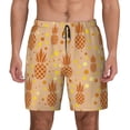 thumbnail image 3 of Uemuo Pineapples Pattern Mens Swim Trunks Quick Dry Board Shorts with Mesh Lining, Stretch Beach Shorts Quick Dry No-Chafing Board Shorts-Medium, 3 of 9