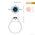thumbnail image 5 of ANGARA Natural 1.55 ct London Blue Topaz Ring with Hexagonal Diamond in 925 Sterling Silver for Women (Size-7mm) | Anniversary, Jewelry Gift for Women | Natural London Blue Topaz Ring, 5 of 10