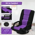thumbnail image 4 of Avocahom Swivel Gaming Floor Chair w/ Armrest Handles, No Assembly gaming chair rocker, Folding Reclining Sofa w/6 Position Adjustable Backrest for Video Games, Watching TV, Reading,Purple, 4 of 9