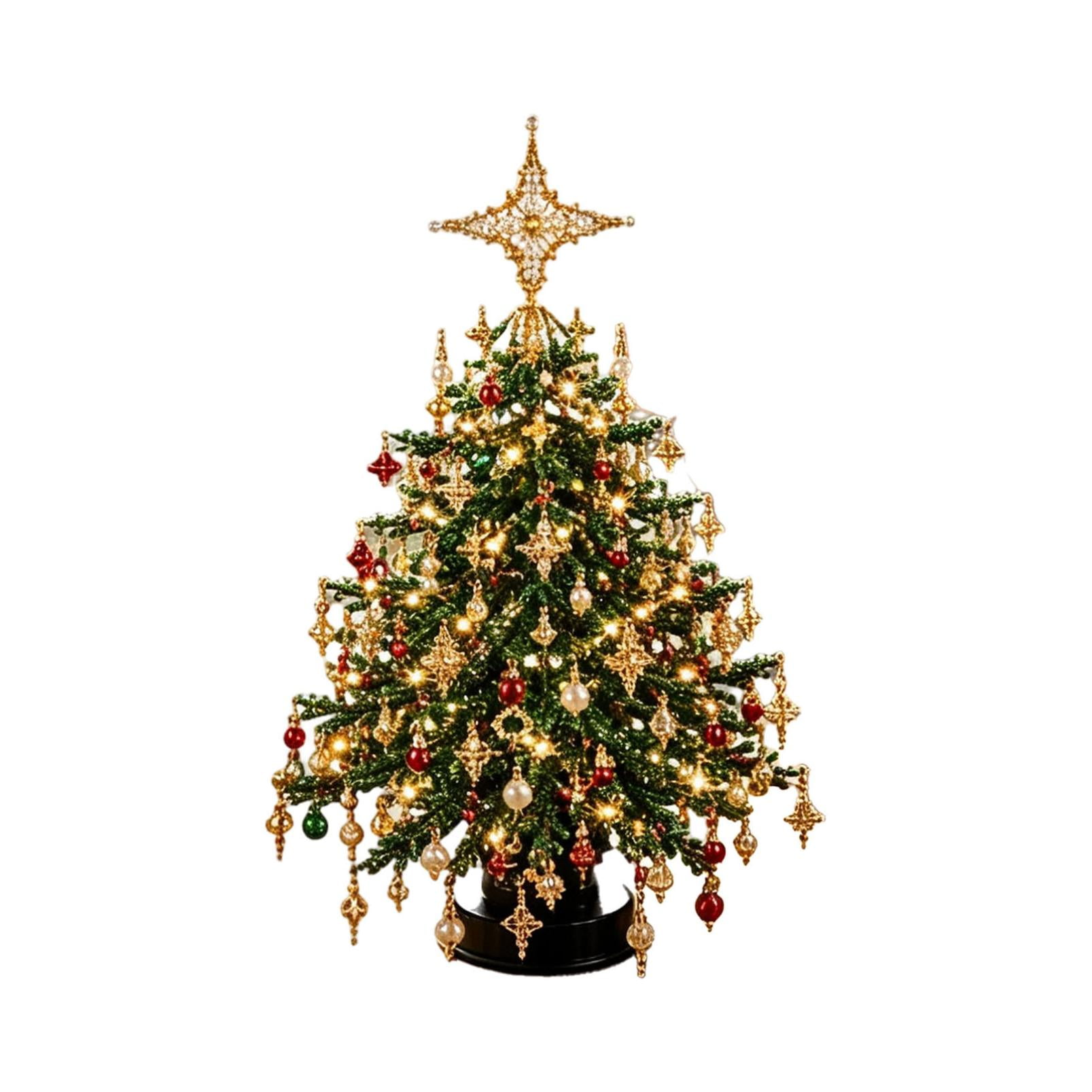 DIY Beaded Christmas Tree Kit – Complete Holiday Craft Set with Beads Ornaments Topper & Base Fun Family Activity Sparkling Tabletop Decoration