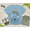 thumbnail image 2 of Happy Blue Coffee Cup Surfer with Sunglasses Holding Coffee T-Shirt Surf Coffee Lover Gift T Shirt for Men Women Kids Boys Girls Tshirt, 2 of 8