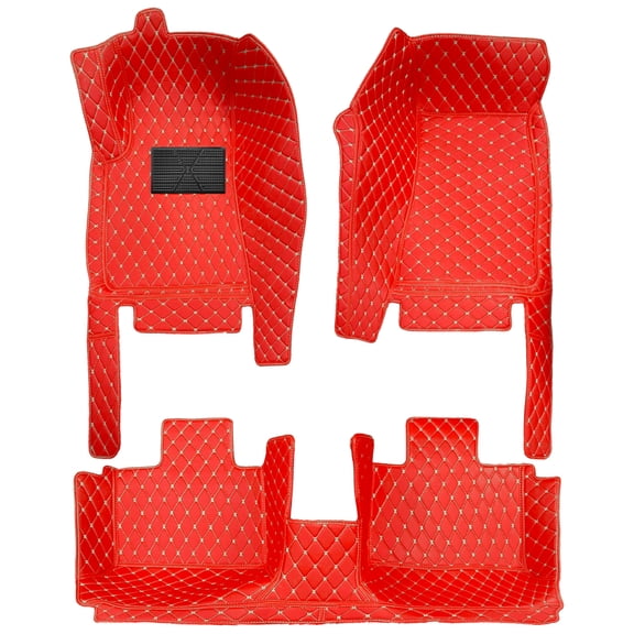 Tuqiang Car Floor Mats Fits for Jeep Wrangler JK (2door) 2011-2017 Automotive Floor Mats And All Weather Protection Floor Liners Red