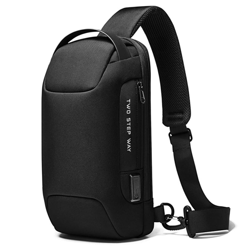 3x Fashion Herren Sling Chest Bag USB Ladeanschluss Anti Theft Outdoor 