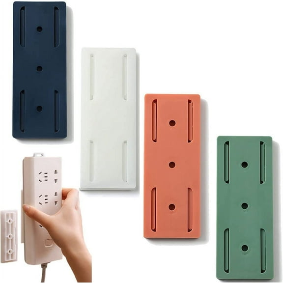 Adhesive Punch-free Socket Holder,holder Is Free Of Marks And Holes, Power Board Holder, Tissue Box Holder, Router Holder, Adapter Holder, Power Strip Fixer, Reusable Adhesive Holder