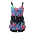 thumbnail image 3 of MKLEKYY Maillot de Bain Couverture Femmes Mode Bretelles Maillot de Bain Imprimé Bikini Femmes Grande Taille Ensemble de Maillot de Bain Ajustable Bikini Tankinis Ensemble, 3 of 6