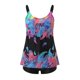 thumbnail image 4 of MKLEKYY Trajes De Baño Mujer Control Abdomen Women Fashion Strap Swimsuit Print Bikini Women Digital Bathing Size Plus Adjustable Swimwear Set Split Suit Bikini Swimwears Tankinis Set, 4 of 6