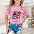 thumbnail image 2 of Glisme Girls Tops Size 3-4 Years Unisex Kids Letter Print Short Sleeve T-Shirts For Back To School Soft Casual T-Shirts Active Fit Pink Graphic Tee, 2 of 4