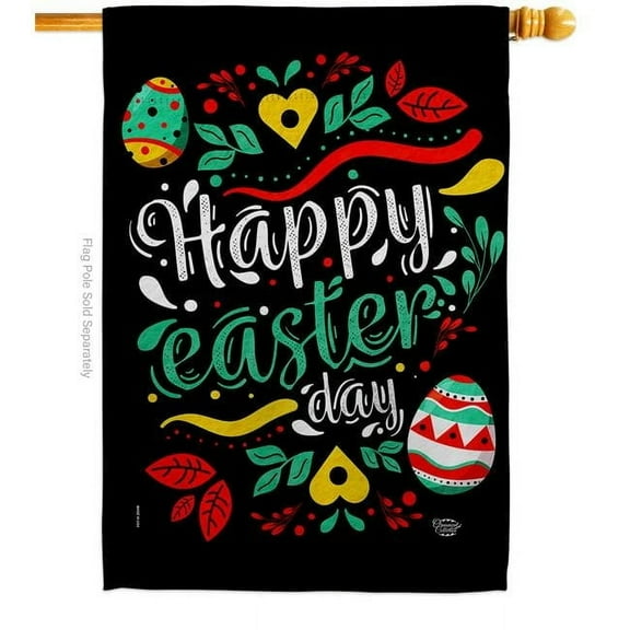 Ornament Collection H192459-BO Easter Day Springtime Double-Sided Garden Decorative House Flag, Multi Color