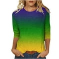 thumbnail image 2 of AGWOLF Mardi Gras T-Shirts for Women Cute Purple Green and Gold Gradient Long Sleeve Shirt Happy Mardi Gras Outfits Festival Party Tops, 2 of 6