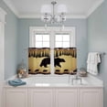 thumbnail image 3 of 2 Panels Kitchen Tier Curtains 39 Inch Length, Black Bear Grommets Window Treatment Curtain, Vintage Animals Farmhouse Pine Brown Forest Thermal Curtains Drapes for Living Room/Bathroom, 3 of 9