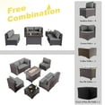 thumbnail image 4 of ALAULM 8 Pieces Outdoor Patio Furniture Set with Propane Fire Pit Table Outdoor Sectional Sofa Sets Patio Furniture 43" Gas Fire Pit Brown PE Rattan Patio Conversation Set w/6 Cushions, Gray, 4 of 8