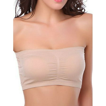 Multitrust Double Layers Plus Size Strapless Bra Bandeau Tube Removable Padded Top