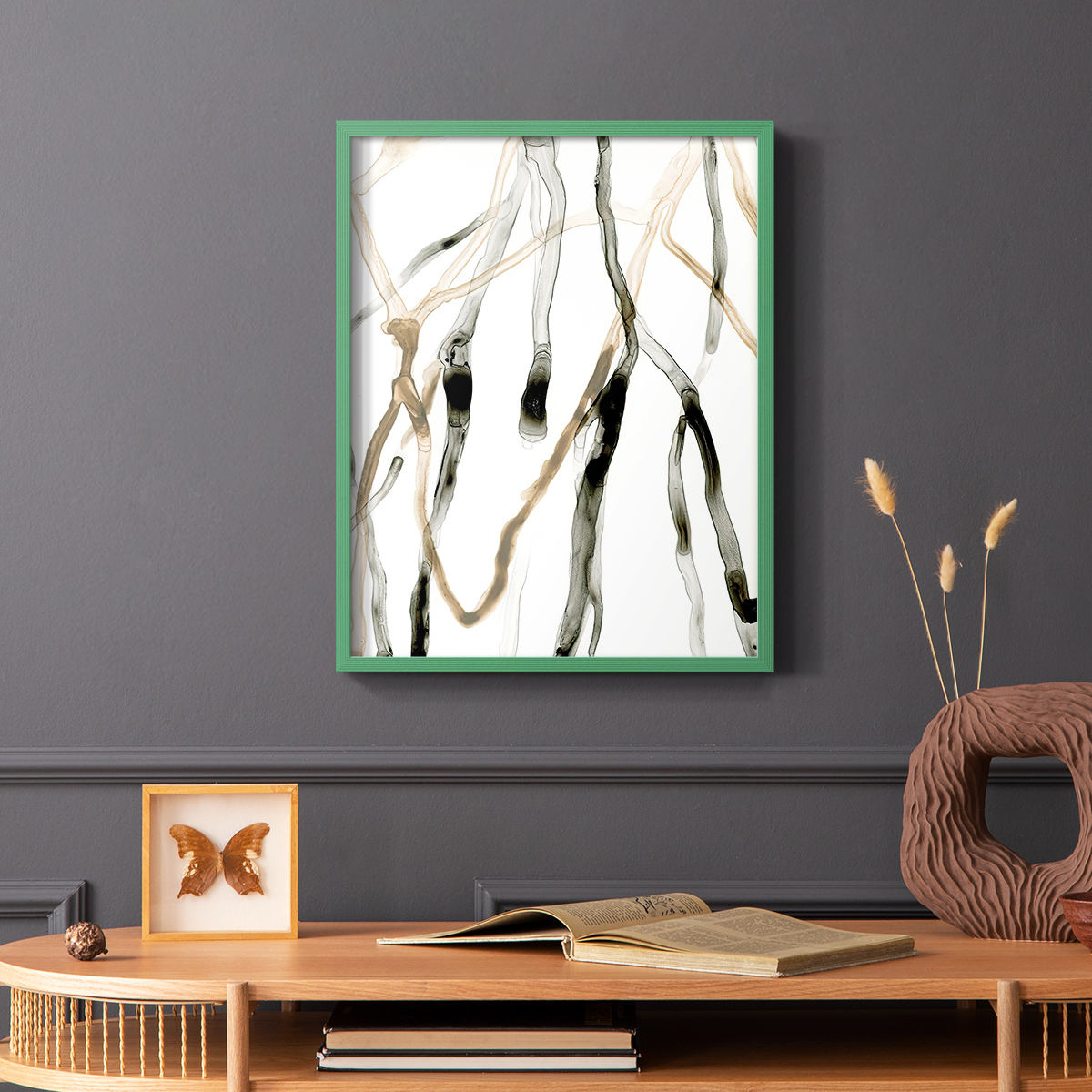 Runnel XI in Green Solid Wood 8 x 10 Framed Print