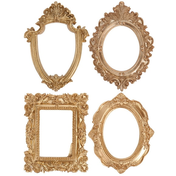 SHISUYAN 4pcs Photo Frame Props Decorative Resin Picture Frames Retro Picture Frames