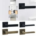 thumbnail image 2 of Matte Black Square French Doors Half-Dummy Handles, Square Dummy Lever, Single Side Single Non-Turning Pul Sided Lever,, 2 of 8