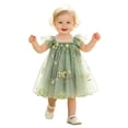 thumbnail image 4 of Curuila Infant Toddler Girls Mesh Dress Flutter Sleeve Floral Embroider Square Neck Party Fashionable Dresses For Girls Size 12-18 Months, 4 of 8
