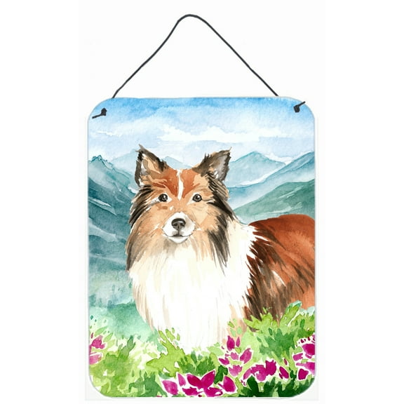 Mountain Flowers Sheltie Wall or Door Hanging Prints