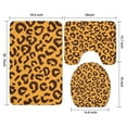 thumbnail image 3 of Yellow and Black Of Leopard Print Bathroom Rugs Sets 3 Piece,Toilet Cover Set,Absorbent Non Slip Bathroom Mats Sets with U-Shaped Contour Rug Toilet Rug Set, 3 of 5