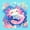 Light Blue, variant on Manfei Kawaii Axolotl Pattern Shower Curtain 72Wx72L,Ocean Themed Amphibian Bathroom Curtain