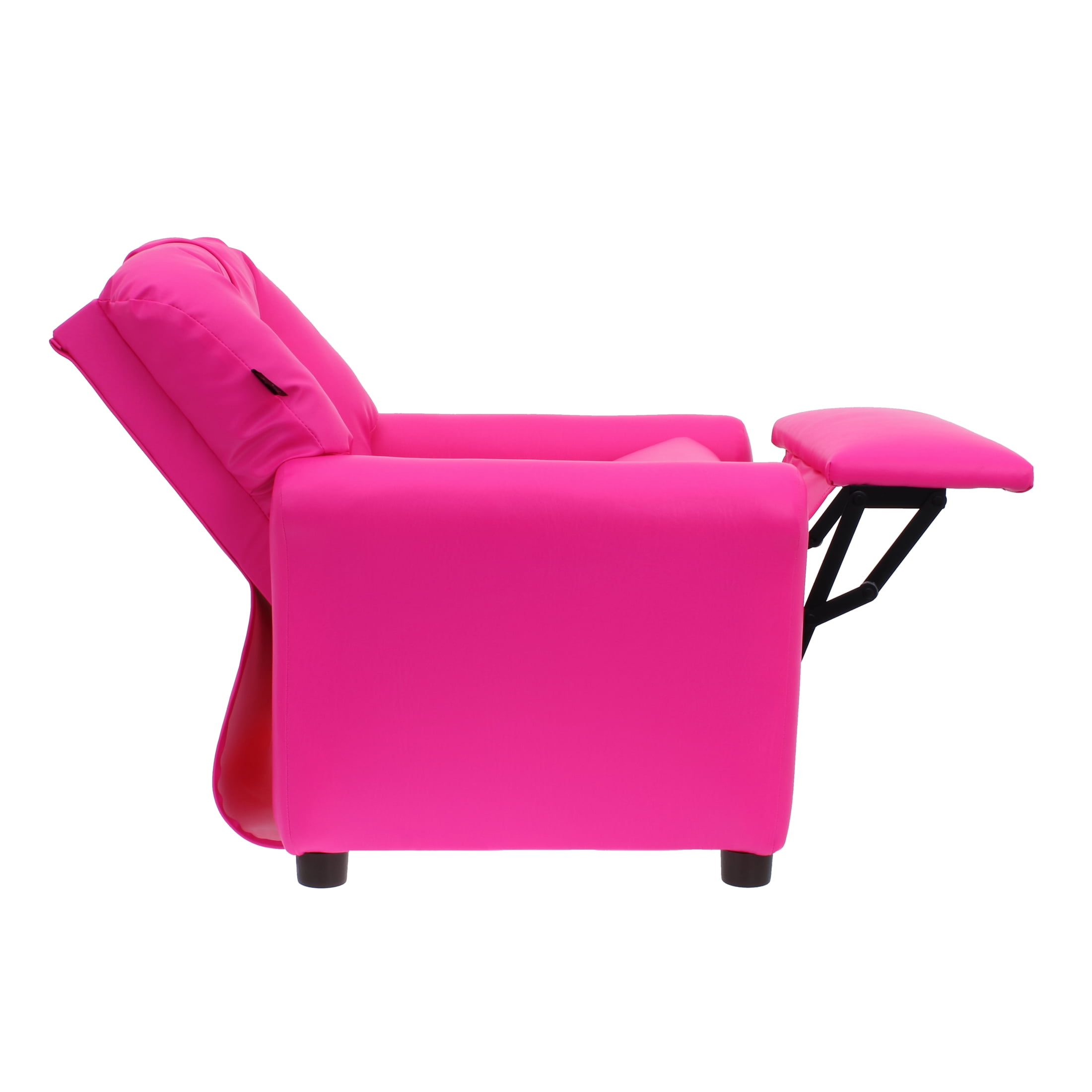 The Crew Furniture Traditional Kids Recliner Chair, Toddler Ages 1-5 Years, PU Faux Leather Hot Pink