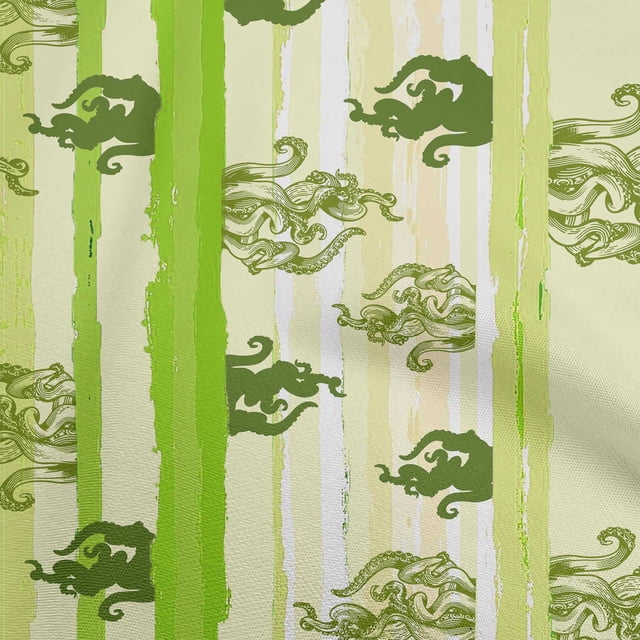 oneOone Cotton Flex Green Fabric Sea Sewing Craft Projects Fabric Prints By Yard 40 Inch Wide