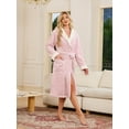 thumbnail image 2 of U2SKIIN Womens Hooded Fleece Robes, Soft Long Bathrobe Fluffy Warm Loungewear,(Pink Mel.L-XL), 2 of 5