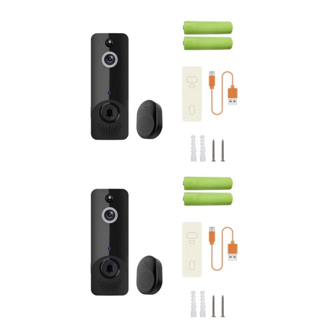 Methold Cámara de timbre de alta seguridad ABS - Control inalámbrico Alarma de hogar inalámbrica compatible con Smart Home M8 + + cable USB M8+batería+cable USB 2Conjunto