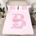 thumbnail image 2 of Castle Fairy Personalized Initial Girl 4pcs Bed Sheets,Bling Glitter King Sheets,Kawaii Bowknot Super Cozy Sheet Set,Breathable Home Decor, 2 of 7