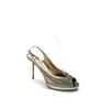 Pre-owned|Jimmy Choo Womens Metallic Peep Toe Slingback Stiletto Heels Silver Size 39 9